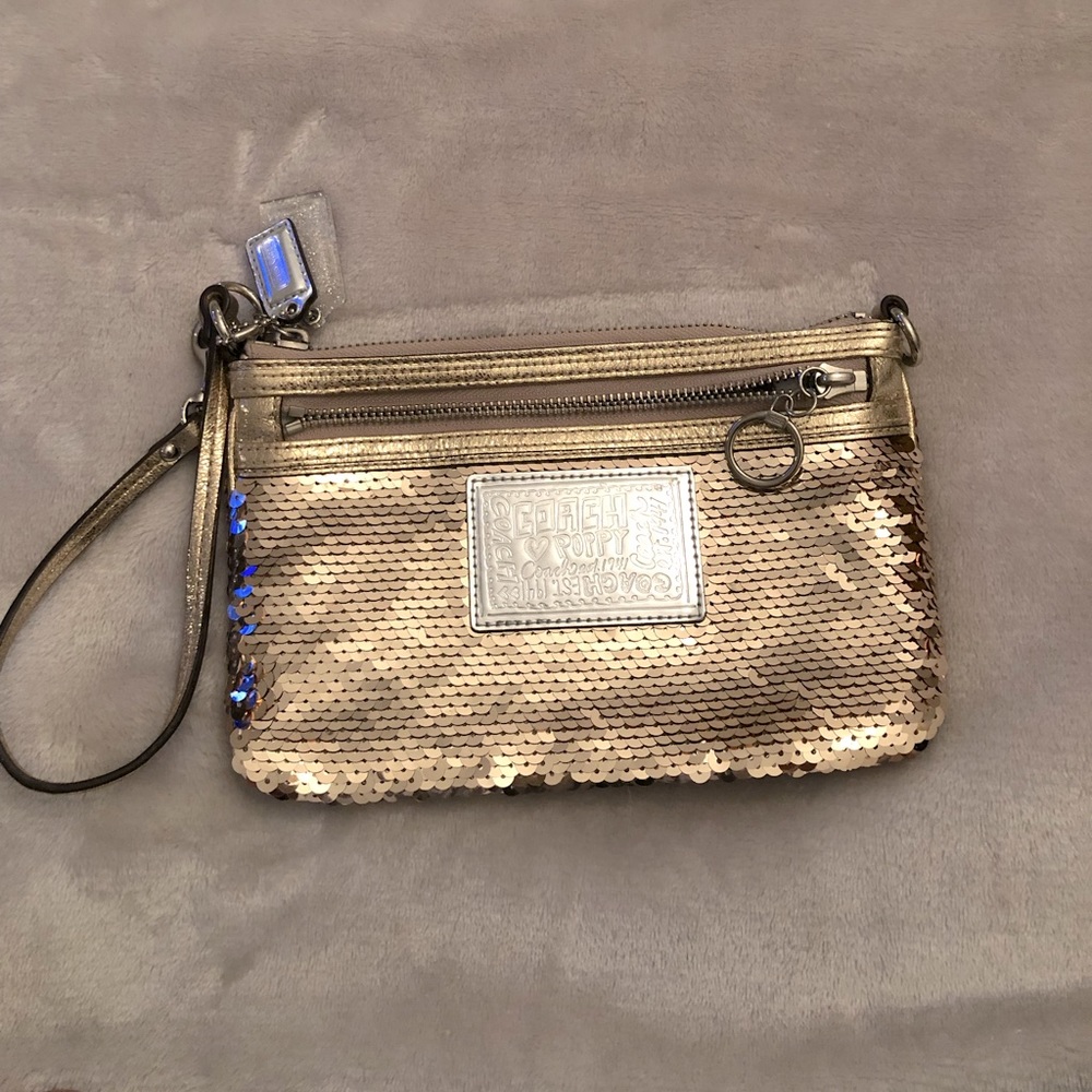 Coach sequin wristlet